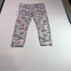 Fabletics Pink and Gray Camo Leggings
